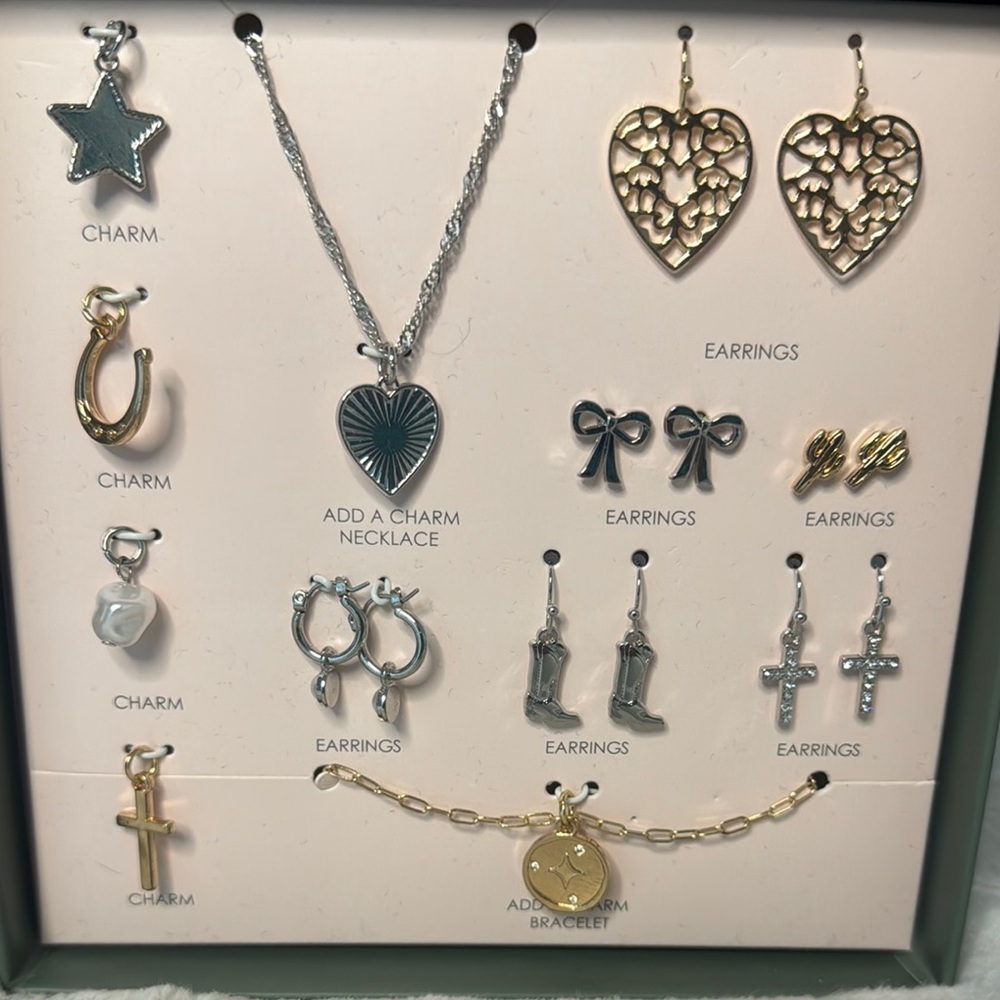 Gold and Silver Charm Jewelry Set NWOT